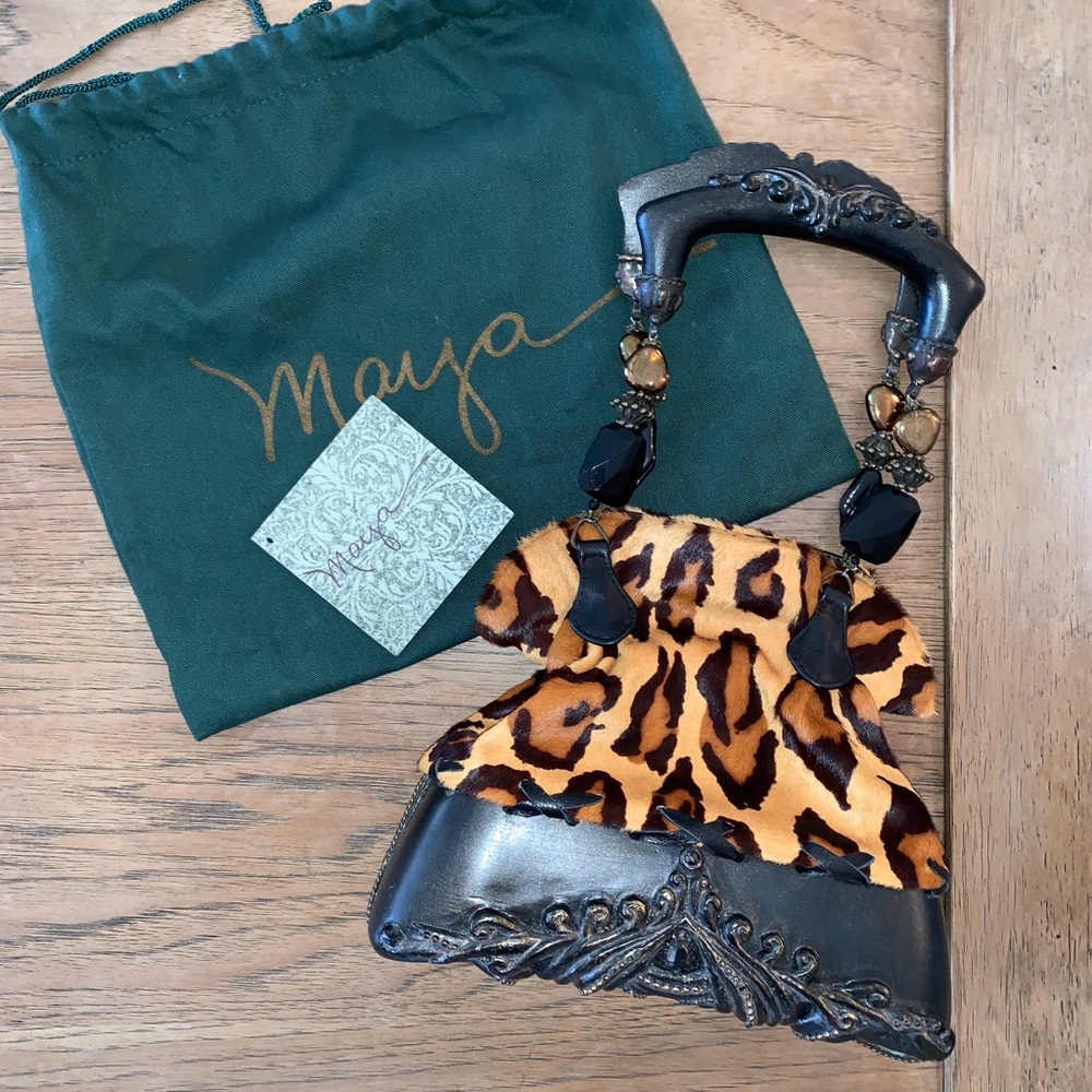 Maya small leopard accent bag